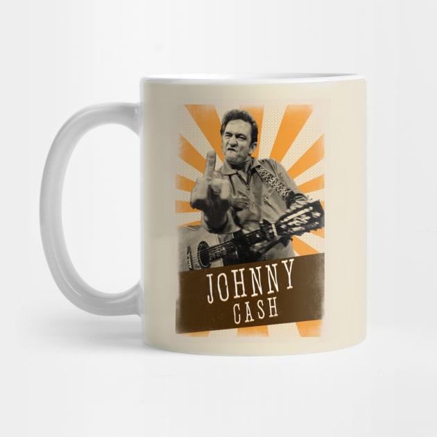 Vintage Aesthetic johnny cash middle finger by SkulRose